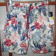 Lands' End Board Swim Shorts Floral Men's Small NEW Hydro Liner