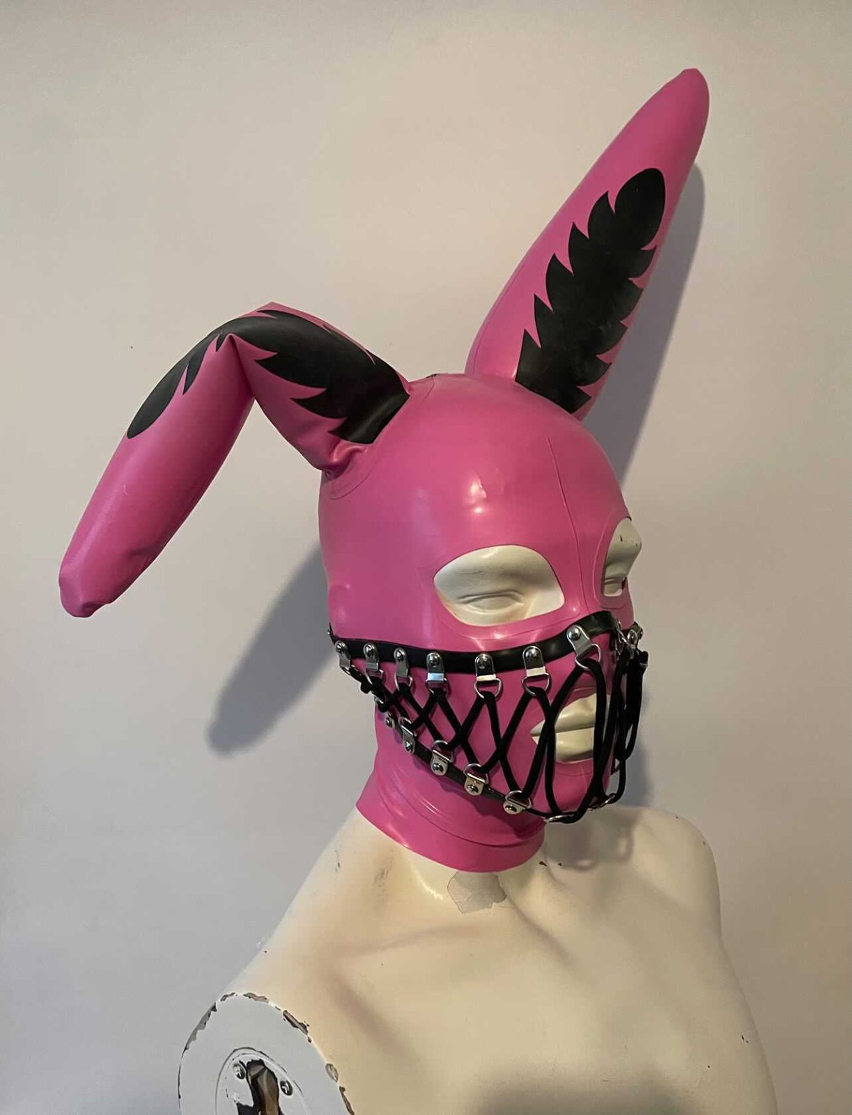 Pink Rabbit Hood Dayne Henderson Inflatable Latex Hood Mask - Pink and Black - Unisex ...