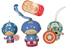 Set of 3 Hallmark Itty Bitty Marvel Captain America Ornaments