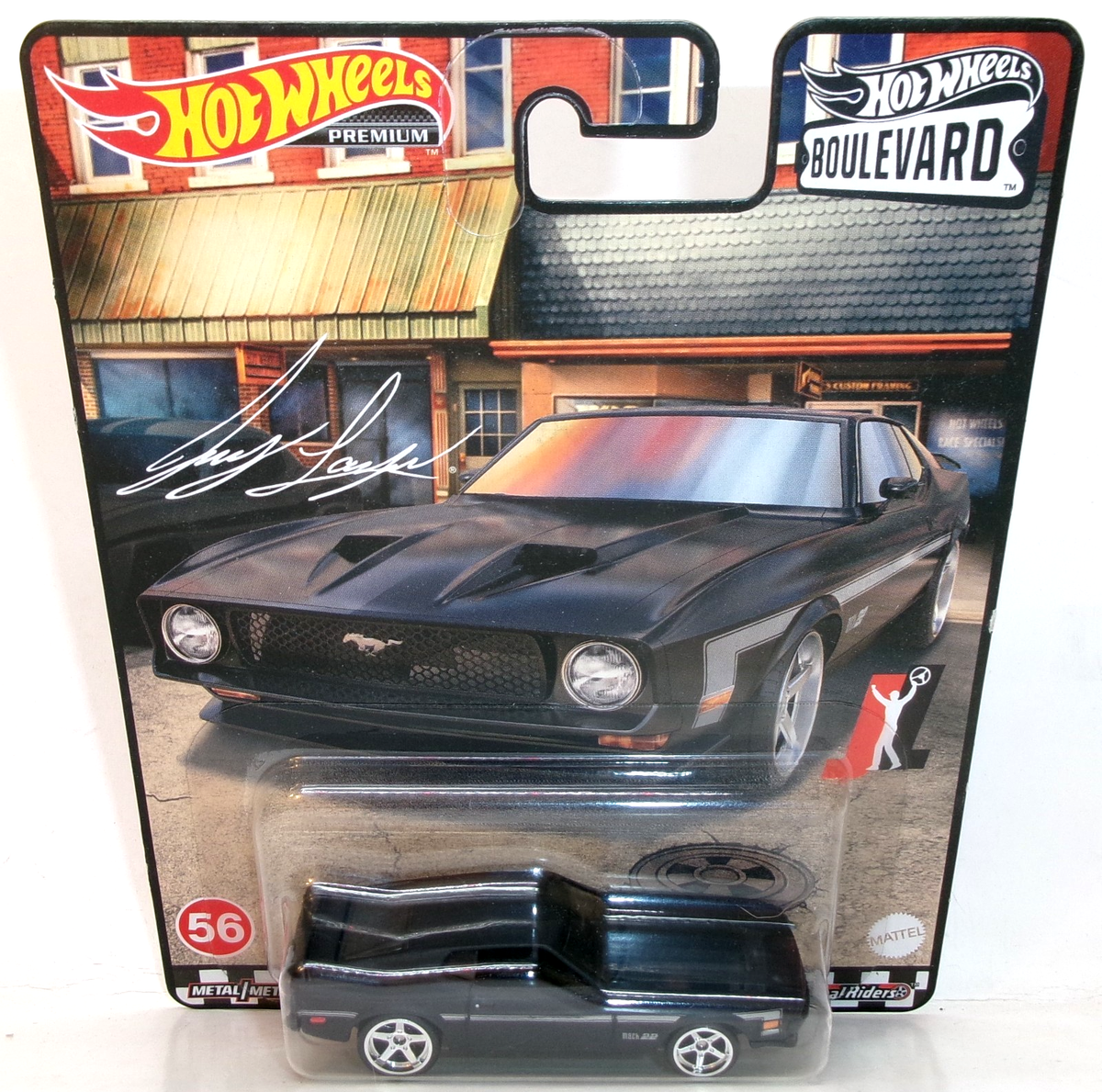 2022 HOT WHEELS 1:64 PREMIUM BOULEVARD #56 BLACK '71 MUSTANG MACH