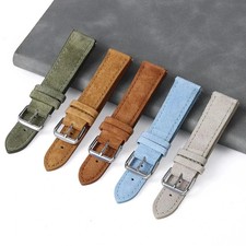 New Soft Suede Leather Watch Band Straps Stainless Steel Buckle 18/19/20/22/24mm