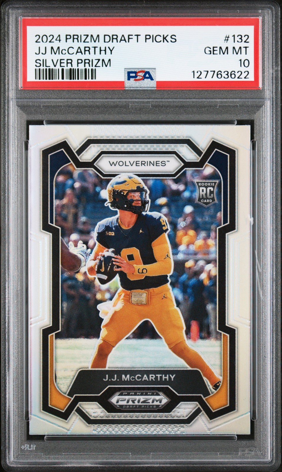 2024 PANINI PRIZM DRAFT PICKS SILVER PRIZM #132 JJ MCCARTHY PSA 10