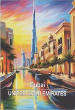Dubai United Arab Emirates Burj Khalifa & Canal 4x6 Image Card a15430