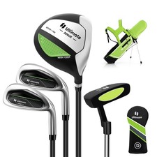 Kids Golf Club Set w/ 300CC 1 Driver, 7 S Irons  Putter, Golf Stand Bag