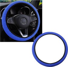 Soft Microfber Breathable Ice Silk Steering Wheel Cover Universal Size Blue