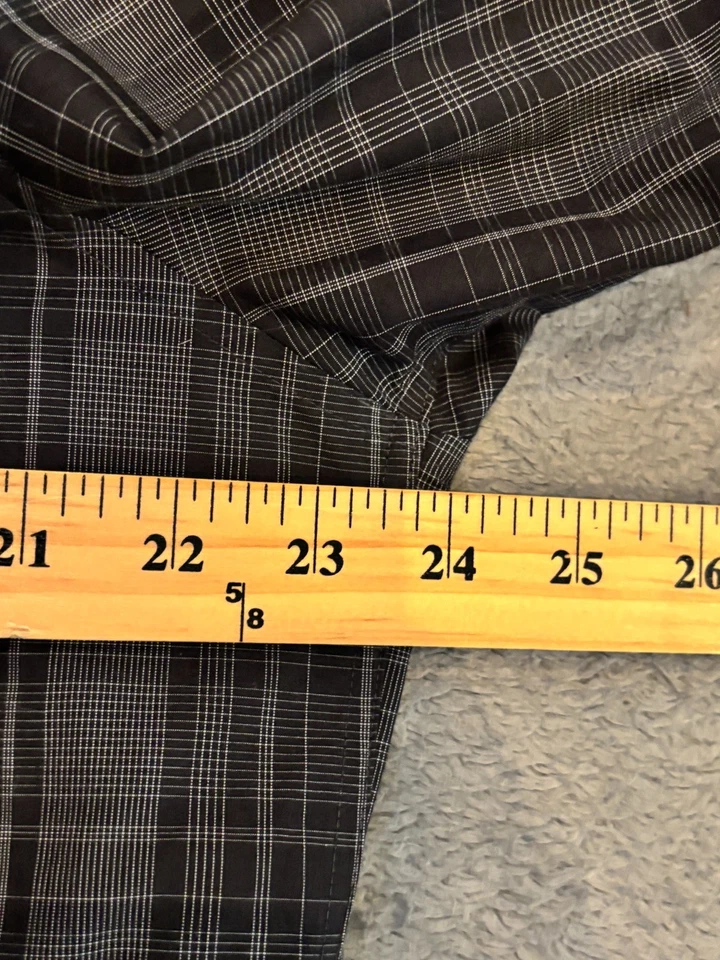 Calvin Klein Shirt Men's XL Slim Fit Non Iron Long Sleeve Button Plaid Flip Cuff - Image 4 of 4