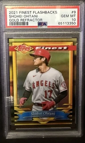 2021 Topps Finest Flashbacks Shohei Ohtani Gold Refractor PSA 10 GEM MINT