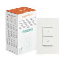 AMAZON BASICS CEILING FAN CONTROL SWITCH, 4-SPEED, SINGLE POLE, ALEXA - WHITE