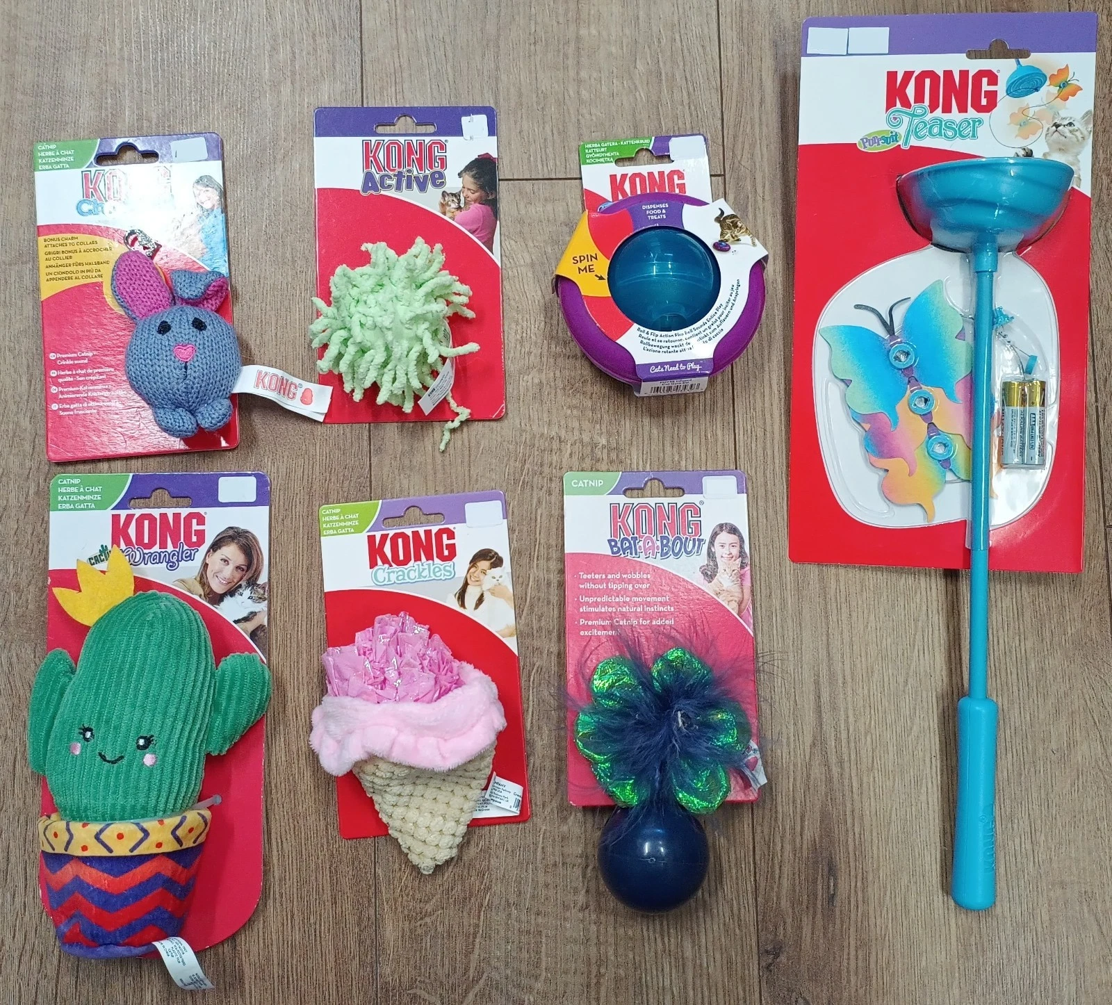 Bundle/Joblot of Kong cat toys. Wrangler cactus,moppy,charmed,gyro,batabout NEW