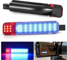 Nilight 2PCS LED Interior Door Panel Light Courtesy Warning Lights Blue Red