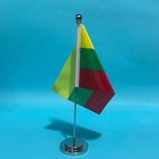 Lithuania Desk Flag with Stand | Lithuania Mini Table Flag 14x21cm