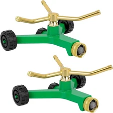 [2pack] 3-Arm Metal Sprinkler water sprinklers for lawn garden sprinkler