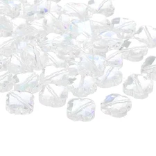 60 Pcs Transparent Shamrock Beads Jewelry Bracelet Making Supplies, Mixed White