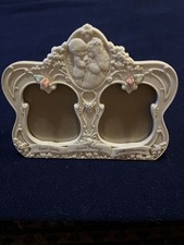 Precious Moments Porcelain Double 3.5 x 3" Photo Frame Wedding Love Memories