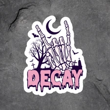 Skeleton Decay sticker vinyl decal gothic skeleton hand spooky