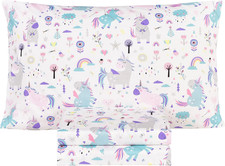 Cozy Unicorn Rainbow Twin Bed Sheet Set - 100 Cotton Bedding Essentials