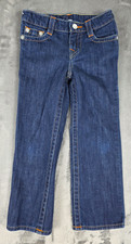 True Religion Ricky Super T Jeans Girls Blue Denim 5 Straight Leg Flap Pockets