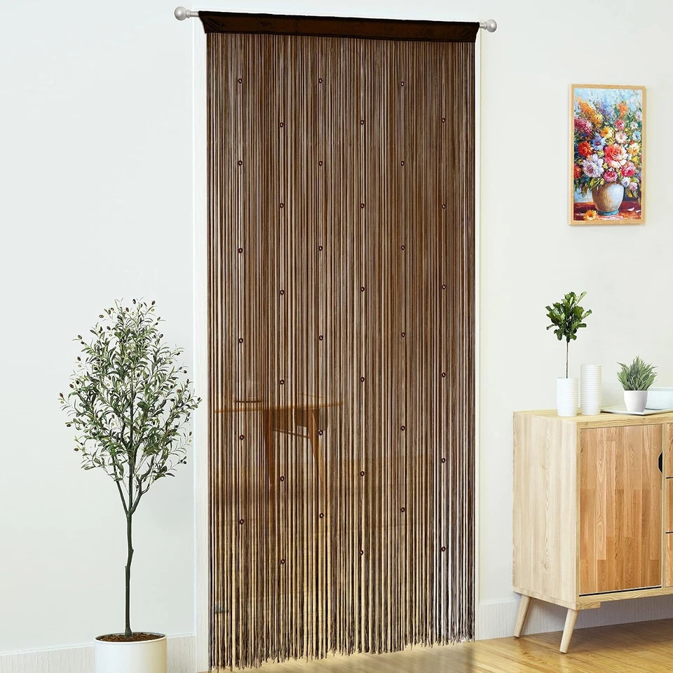 Beaded Curtain Door String Curtains for Doorways Tassels Beads Hanging Fringe Hi - Image 3 of 4