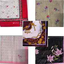 USED HANDKERCHIEF VINTAGE BANDANA PATTERN COTTON 18" POCKET SQUARE HANKY