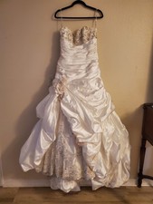 Maggie Sottero Haute Couture Sz 12 Wedding Dress Strapless Sequin Rhinestones