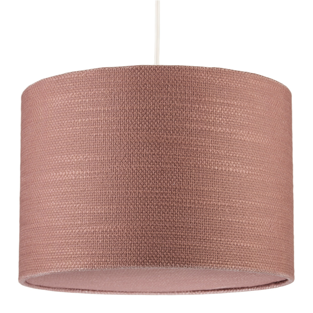 Mocha Mousse Brown Textured Linen Pendant Lighting Shade with Diffuser by Hap...
