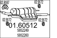 EndschalldäMpfer NachschalldäMpfer MTS 01.60512 FüR Astra Opel T98 Classic F69