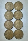 1909 P Lot of 8 Lincoln Wheat Cents  Fine Condition