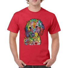 Dean Russo Sweet Poodle T-shirt Dog Pattern Puppy Adopt Pet Men's Tee