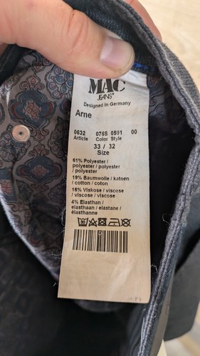 MAC Jeans Arne Modern Fit Herren Größe 33 W 32 L Grau Stretch Gerades Bein 33 x 32 - Bild 19 von 24