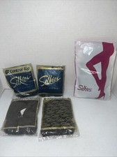 SILKIES PANTYHOSE CONTROL TOP Opaque Lot Of 5 Size MEDIUM Navy, Black, Grey