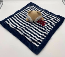 LevTex Baby Navy Blue/White Striped Fox Plush Lovey Security Blanket