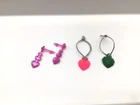 Barbie Doll Accessories Lot Secret Heart Pink Dangle Earrings Necklace Jewelry