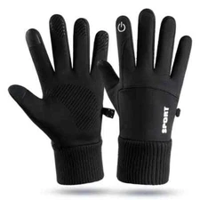 3 packs Touch Screen Gloves Waterproof Black M L XL-Note size at checkout