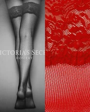 Victoria's Secret Stockings VERY SEXY Lace Top Thigh Highs Pantyhose