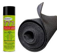 10ftx3.75ft Charcoal Backed Speaker box carpet+ 1 777 can glue