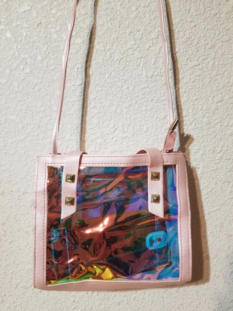 Clear iridescent purse sale