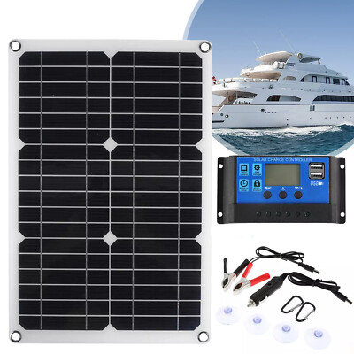 100W Solarmodul Solarpanel Kit mit 100A Solarladegerät Laderegler für Camping