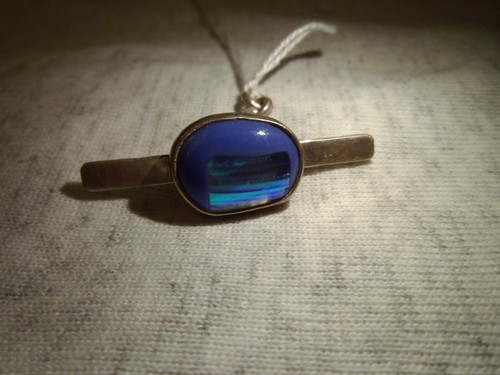 Dichroitisch Blau Anhänger Kette verbunden - Bild 5 von 5