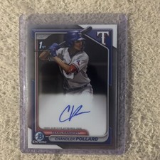 2024 Bowman Chrome Baseball Chandler Pollard, Texas Rangers 1ST Auto autograph 