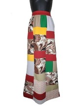 Vtg 70s Handmade Sewn Skirt Quilt Patchwork Boho Chic Hippy Peasant Cottage Core