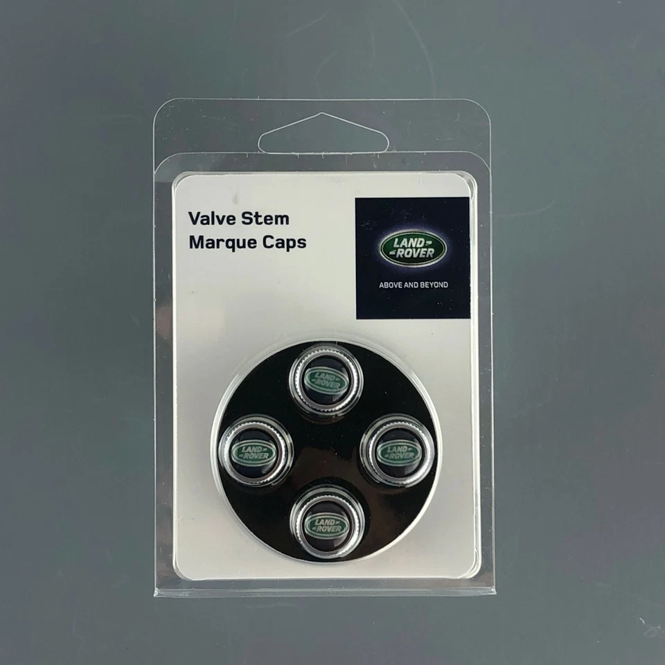 Juego de cuatro tapas de vástago de válvula de rueda de neumático ovalado verde Land Rover VPLRW0148 genuinas Foto 4 de 4