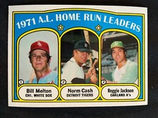 1972 Topps - League Leaders #90 Reggie Jackson, Norm Cash, Bill Melton