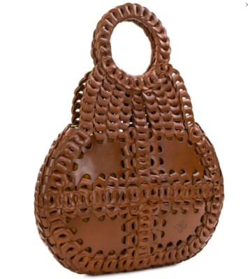 Patricia Nash NWT LECHNLNK TICCI Leather Chainlink Hazelnut Shoulder Bag