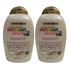 2 Pack OGX Extra Strength Damage Remedy + Coconut Miracle Oil Shampoo 13 oz