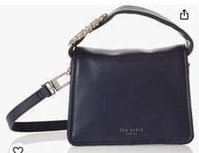  178 Ted Baker Emie Jewel Detail Small Leather Crossbody Bag navy