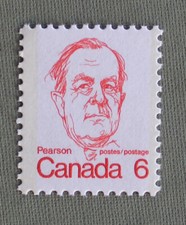 Canada 6 cent stamp 1973 - 1976 MNH # 591 Lester B. Pearson