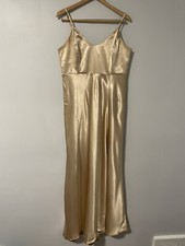 Birdy Grey Jay Women's Gold Satin Evening Gown Prom Bridesmaid's Dress XL
