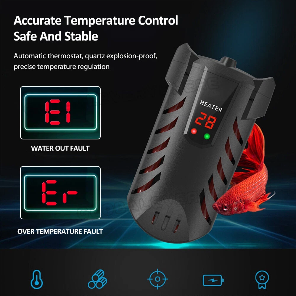 Aqua Fish Tank Thermosafe LCD Digital Submersible Aquarium Water Heater