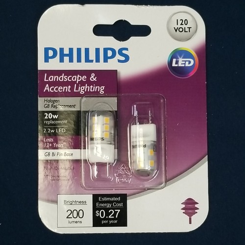 Philips 20 Watt Replacement 2-Pack LED G8 Bi-Pin Base Bulbs 120 volt 2 Pack - Picture 2 of 4