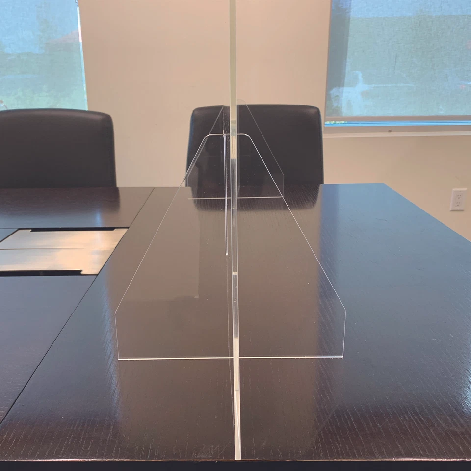Acrylic Sneeze Guard Protective Shield 48" x 36" Desktop/ Countertop Zytec - Image 4 of 4